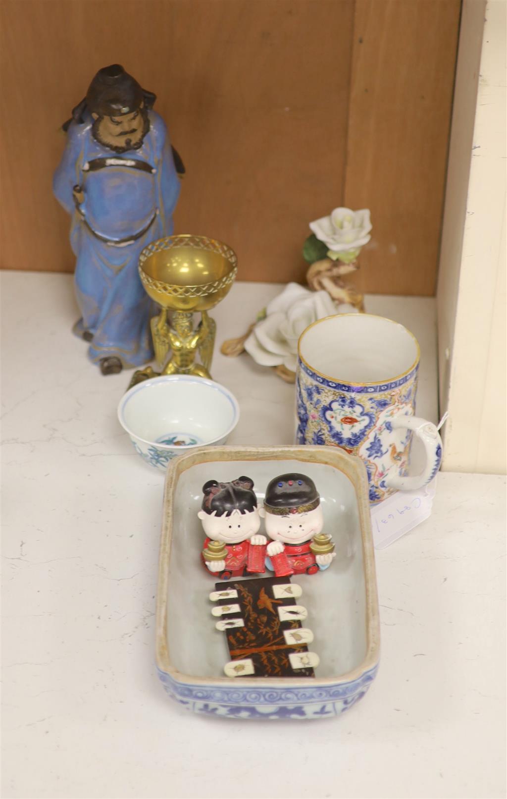 Eight items of Chinese and Japanese ceramics and works of art, tallest 24cm